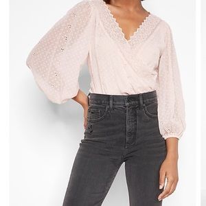 Express Pink sheer blouse